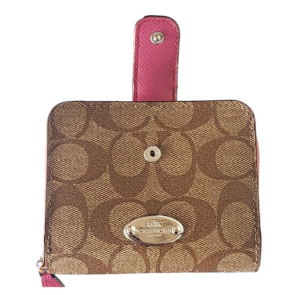 Coach khaki/pink saddle wallet - Picture 4 of 16